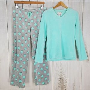 NWT PJ Couture Teal Green Polka-dot Pajama Set M